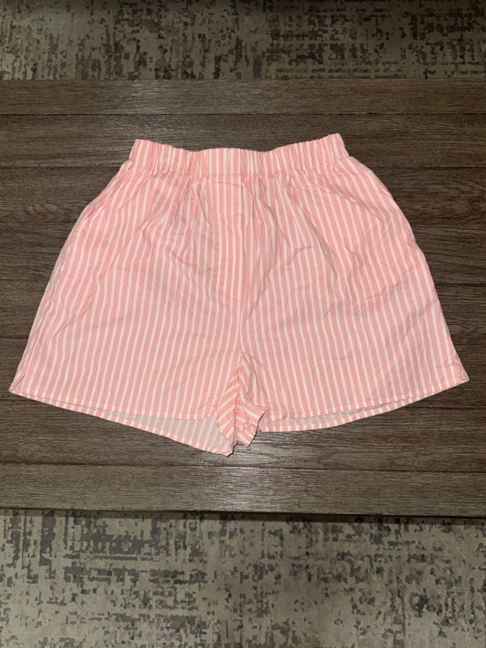 The Frankie Shop Lui Boxer Shorts Pink White Stripe